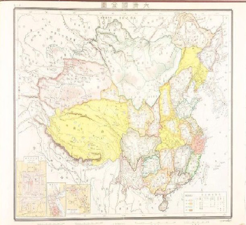 "Đại Thanh đế quốc phân tỉnh tinh đồ" (大清帝國分省精圖) - Bản đồ vẽ nước Tàu năm 1903 do người Nhật Bản ấn hành